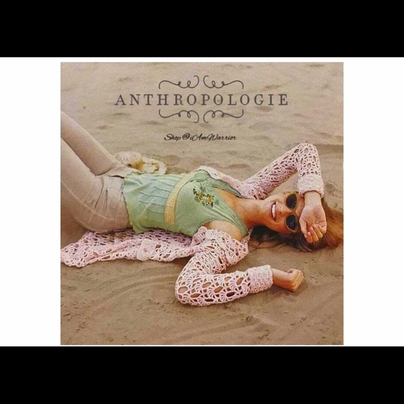 Anthropologie Sweaters - Anthro Blush Moth Rare Crochet Sweater Cardigan
